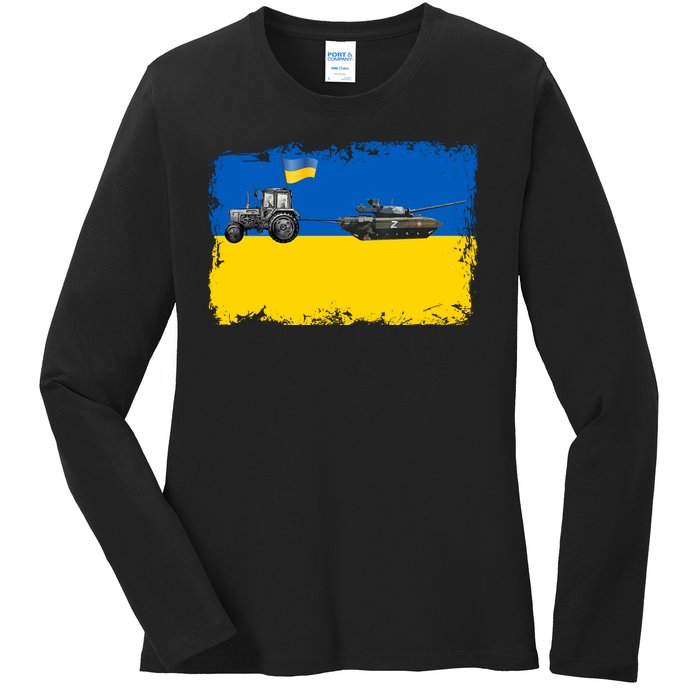 Farmer Support Ukraine Ladies Long Sleeve Shirt