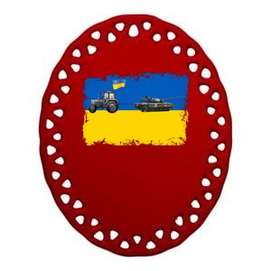 Farmer Support Ukraine Ceramic Oval Ornament