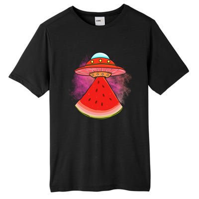 Funny Summer Ufo Watermelon Slice Gift Tall Fusion ChromaSoft Performance T-Shirt