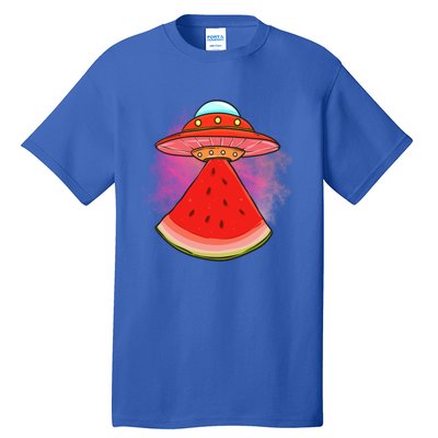 Funny Summer Ufo Watermelon Slice Gift Tall T-Shirt