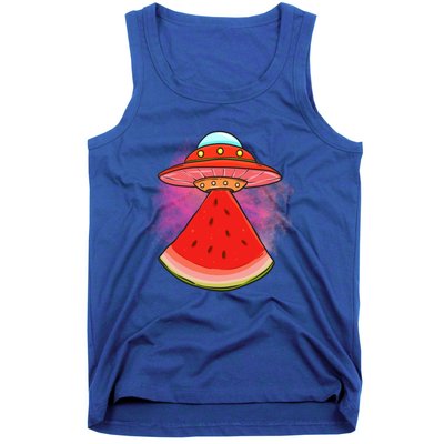 Funny Summer Ufo Watermelon Slice Gift Tank Top