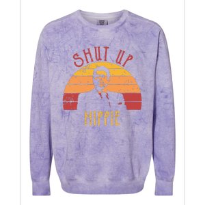 Funny Shut Up Hippie Ronald Regan Conservative Anti Liberal Vneck Colorblast Crewneck Sweatshirt