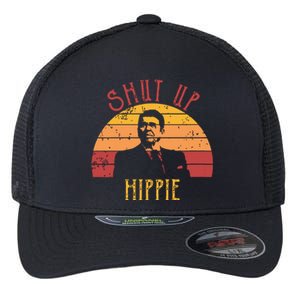 Funny Shut Up Hippie Ronald Regan Conservative Anti Liberal Vneck Flexfit Unipanel Trucker Cap