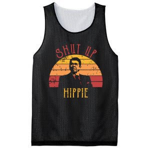 Funny Shut Up Hippie Ronald Regan Conservative Anti Liberal Vneck Mesh Reversible Basketball Jersey Tank