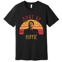 Funny Shut Up Hippie Ronald Regan Conservative Anti Liberal Vneck Premium T-Shirt