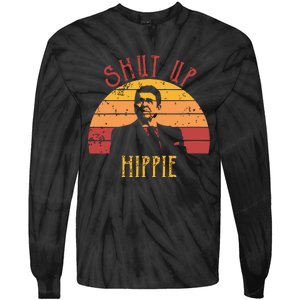 Funny Shut Up Hippie Ronald Regan Conservative Anti Liberal Vneck Tie-Dye Long Sleeve Shirt