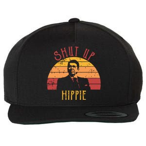 Funny Shut Up Hippie Ronald Regan Conservative Anti Liberal Vneck Wool Snapback Cap