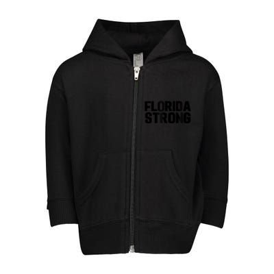 Florida Strong Usa America State Toddler Zip Fleece Hoodie