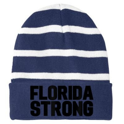 Florida Strong Usa America State Striped Beanie with Solid Band