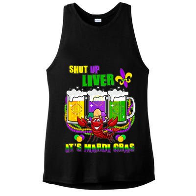 Funny Shut Up Liver It's Mardi Gras Ladies PosiCharge Tri-Blend Wicking Tank