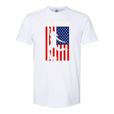 Funny Soccer Usa Soccer Play Like A Girl Softstyle CVC T-Shirt