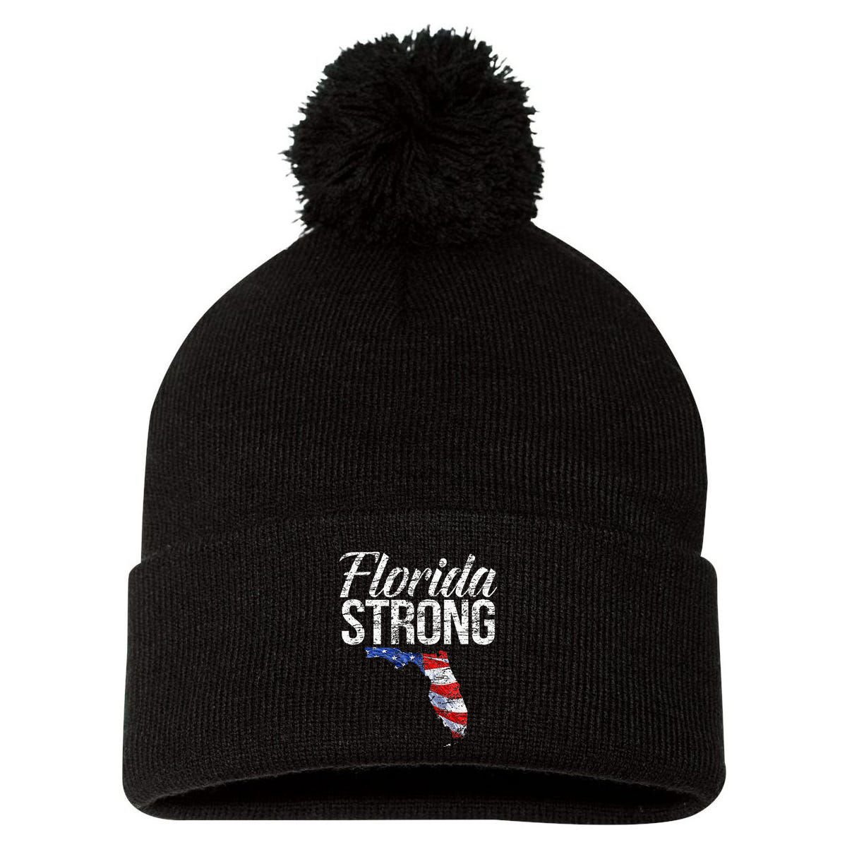 Florida Strong Usa Pom Pom 12in Knit Beanie