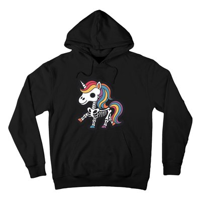 Funny Skeleton Unicorn Lovers Spooky Halloween Costume Hoodie