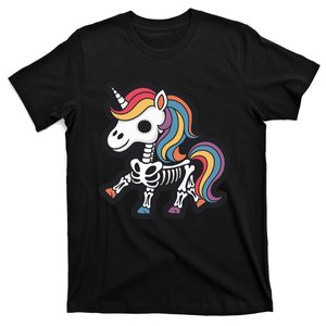 Funny Skeleton Unicorn Lovers Spooky Halloween Costume T-Shirt