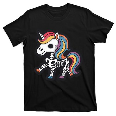 Funny Skeleton Unicorn Lovers Spooky Halloween Costume T-Shirt