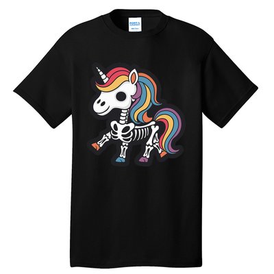 Funny Skeleton Unicorn Lovers Spooky Halloween Costume Tall T-Shirt