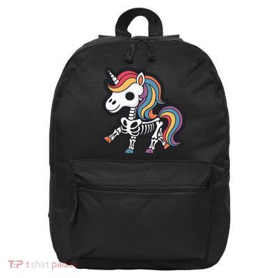 Funny Skeleton Unicorn Lovers Spooky Halloween Costume 16 in Basic Backpack