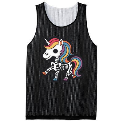 Funny Skeleton Unicorn Lovers Spooky Halloween Costume Mesh Reversible Basketball Jersey Tank