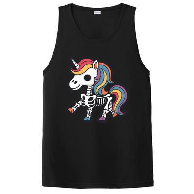 Funny Skeleton Unicorn Lovers Spooky Halloween Costume PosiCharge Competitor Tank