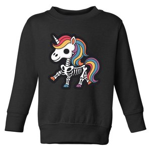 Funny Skeleton Unicorn Lovers Spooky Halloween Costume Toddler Sweatshirt