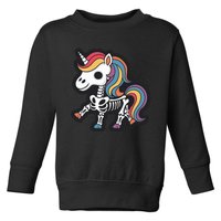 Funny Skeleton Unicorn Lovers Spooky Halloween Costume Toddler Sweatshirt