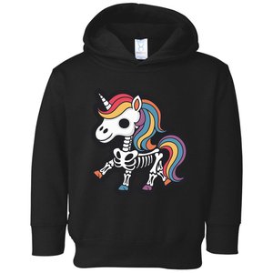 Funny Skeleton Unicorn Lovers Spooky Halloween Costume Toddler Hoodie