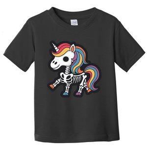 Funny Skeleton Unicorn Lovers Spooky Halloween Costume Toddler T-Shirt