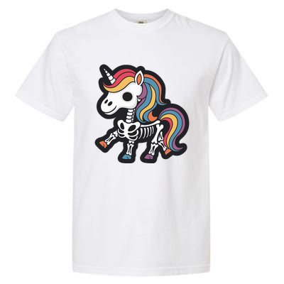 Funny Skeleton Unicorn Lovers Spooky Halloween Costume Garment-Dyed Heavyweight T-Shirt