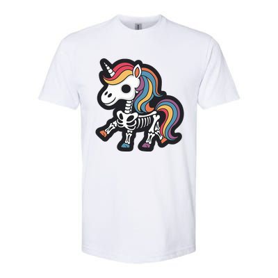 Funny Skeleton Unicorn Lovers Spooky Halloween Costume Softstyle CVC T-Shirt