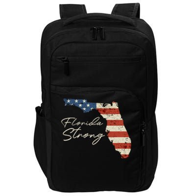 Florida Strong Usa Flag Florida Map Hurricane Milton Pray For All Impact Tech Backpack