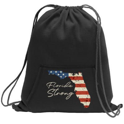 Florida Strong Usa Flag Florida Map Hurricane Milton Pray For All Sweatshirt Cinch Pack Bag