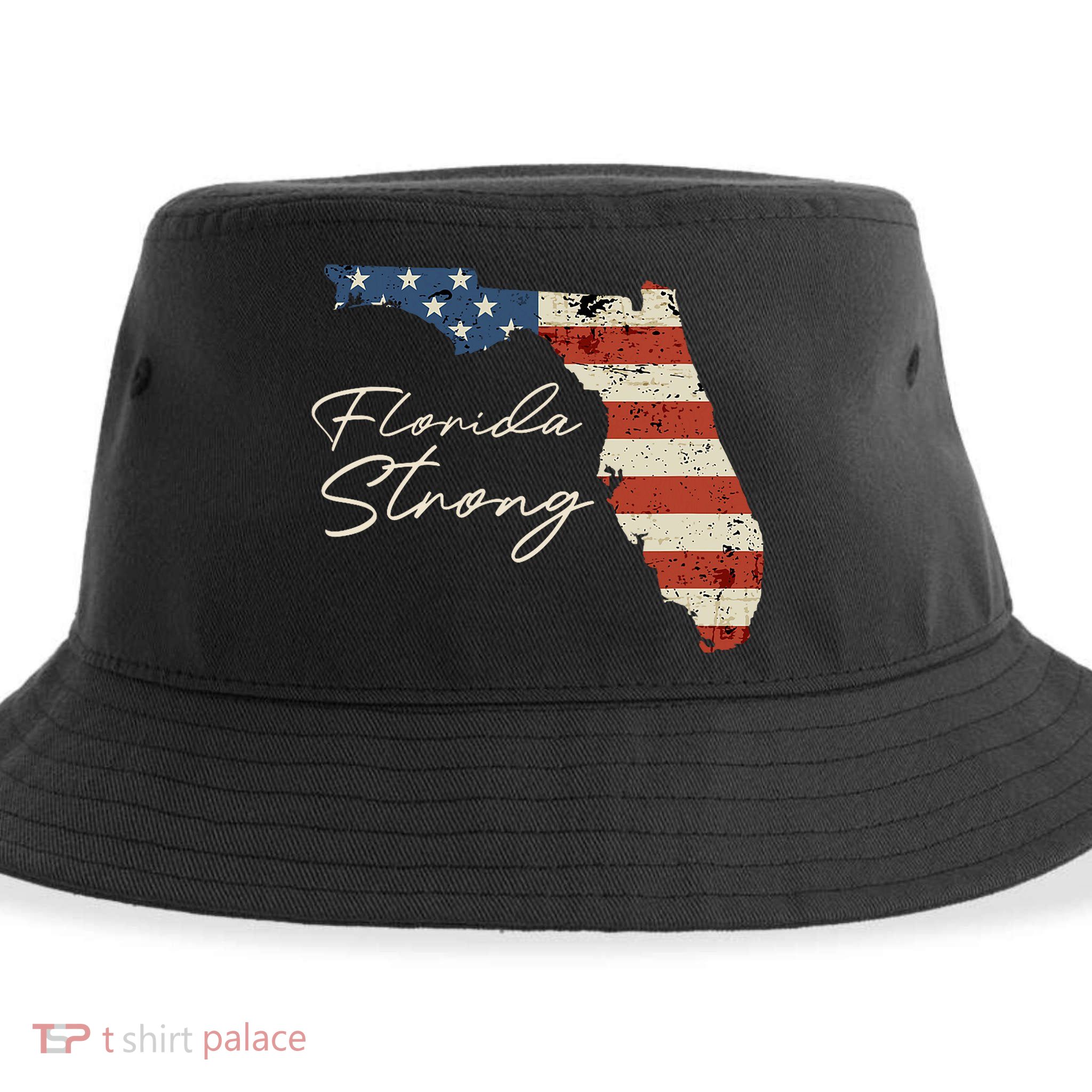 Florida Strong Usa Flag Florida Map Hurricane Milton Pray For All Sustainable Bucket Hat