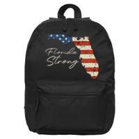 Florida Strong Usa Flag Florida Map Hurricane Milton Pray For All 16 in Basic Backpack