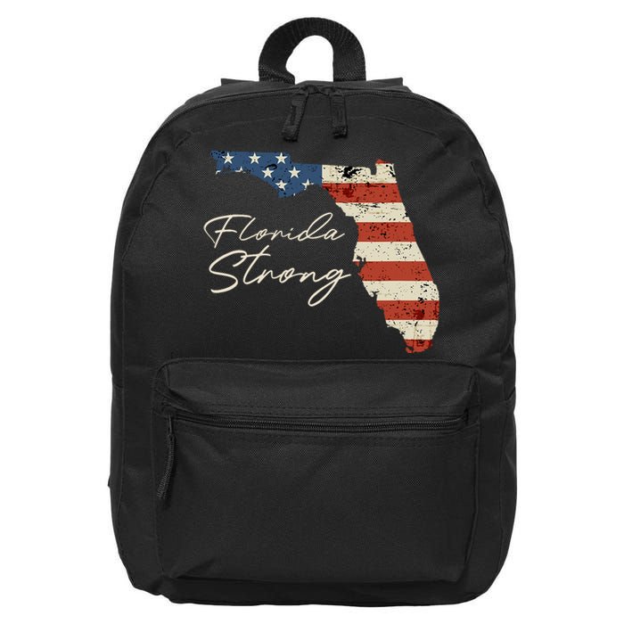 Florida Strong Usa Flag Florida Map Hurricane Milton Pray For All 16 in Basic Backpack