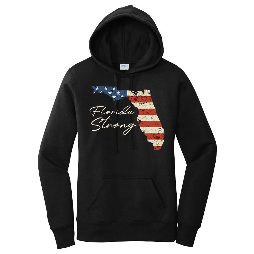 Florida Strong Usa Flag Florida Map Hurricane Milton Pray For All Women's Pullover Hoodie
