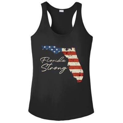 Florida Strong Usa Flag Florida Map Hurricane Milton Pray For All Ladies PosiCharge Competitor Racerback Tank