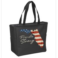 Florida Strong Usa Flag Florida Map Hurricane Milton Pray For All Zip Tote Bag