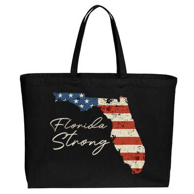 Florida Strong Usa Flag Florida Map Hurricane Milton Pray For All Cotton Canvas Jumbo Tote