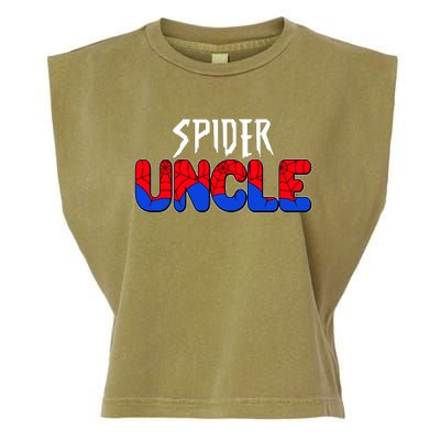 Funny Spider Uncle Matching Family Shirts Garment-Dyed Women's Muscle Tee