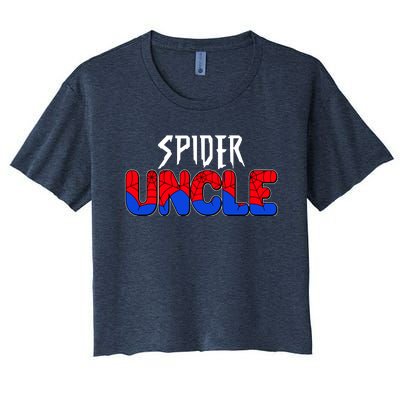 Funny Spider Uncle Matching Family Shirts Women's Crop Top Tee