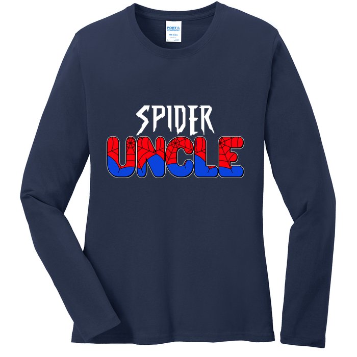 Funny Spider Uncle Matching Family Shirts Ladies Long Sleeve Shirt