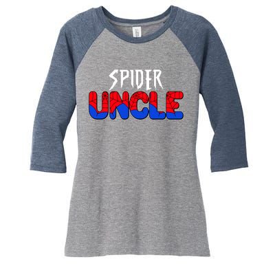 Funny Spider Uncle Matching Family Shirts Women's Tri-Blend 3/4-Sleeve Raglan Shirt