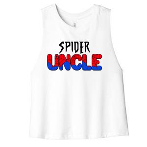 Funny Spider Uncle Matching Family Shirts Women's Racerback Cropped Tank