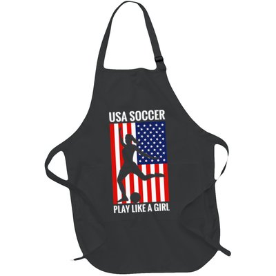 Funny Soccer Usa Soccer Play Like A Girl Apron