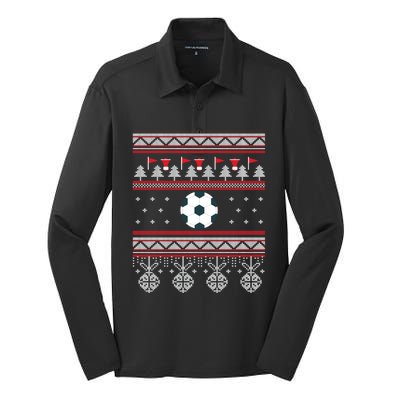 Funny Soccer Ugly Christmas Sweaters Meaningful Gift Silk Touch Performance Long Sleeve Polo