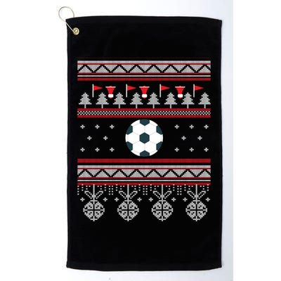 Funny Soccer Ugly Christmas Sweaters Meaningful Gift Golf Towel