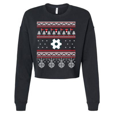 Funny Soccer Ugly Christmas Sweaters Meaningful Gift Cropped Pullover Crew