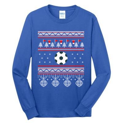 Funny Soccer Ugly Christmas Sweaters Meaningful Gift Tall Long Sleeve T-Shirt