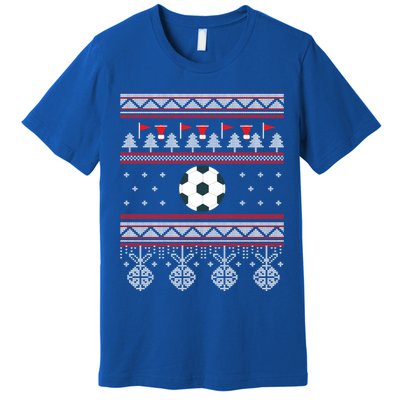 Funny Soccer Ugly Christmas Sweaters Meaningful Gift Premium T-Shirt