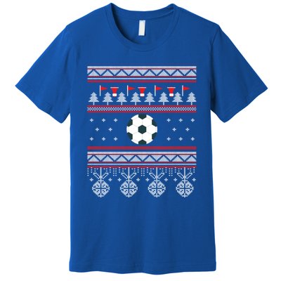 Funny Soccer Ugly Christmas Sweaters Meaningful Gift Premium T-Shirt